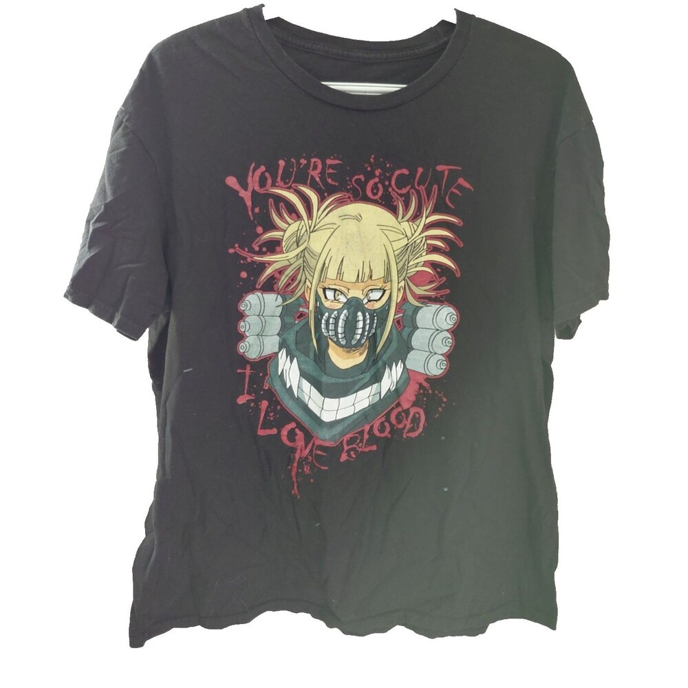 My Hero Academia “You’re So Cute” “I Love Blood” Graphic T-Shirt Sz L